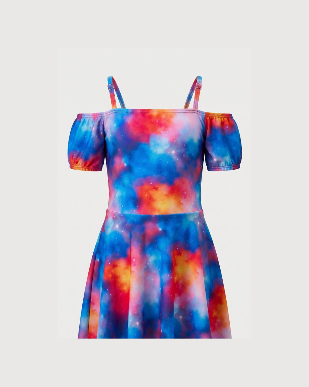 Kids Off-Shoulder Swim Set, Soft Tie-Dye, C001 co2