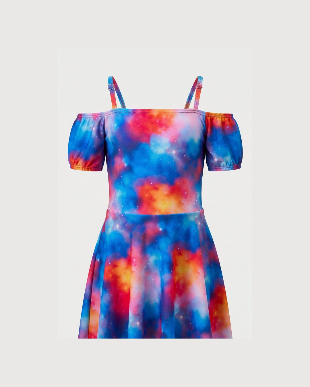 Kids Off-Shoulder Swim Set, Soft Tie-Dye, C001 co2