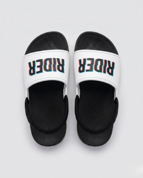 Kids Graphic Slides, White & Black-S22-11546
