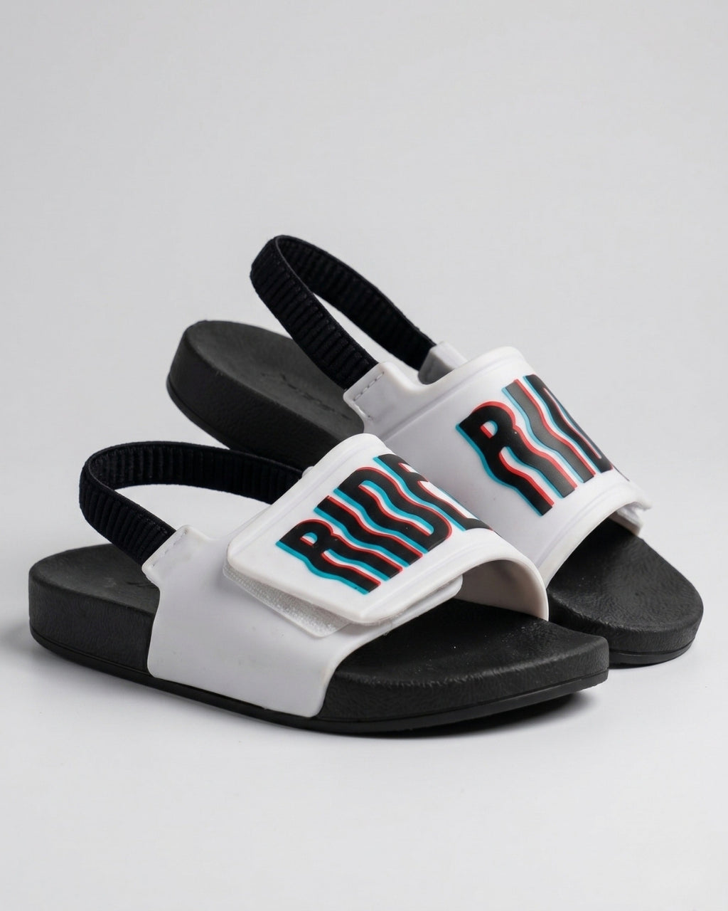 Kids Graphic Slides, White & Black-S22-11546