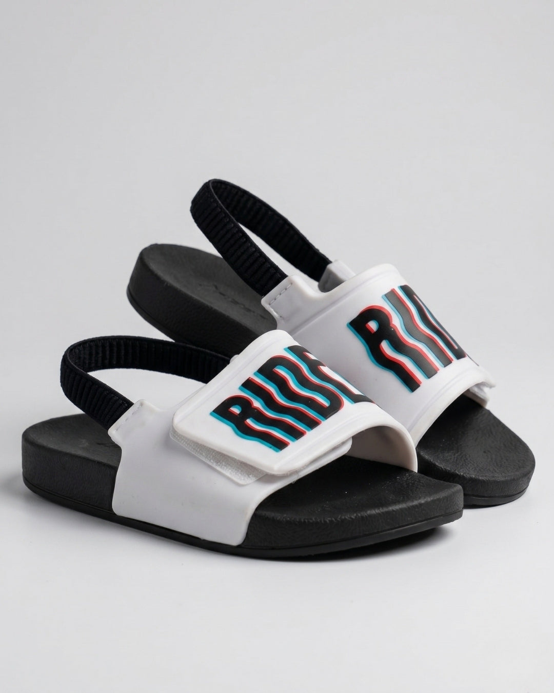 Kids Graphic Slides, White & Black-S22-11546