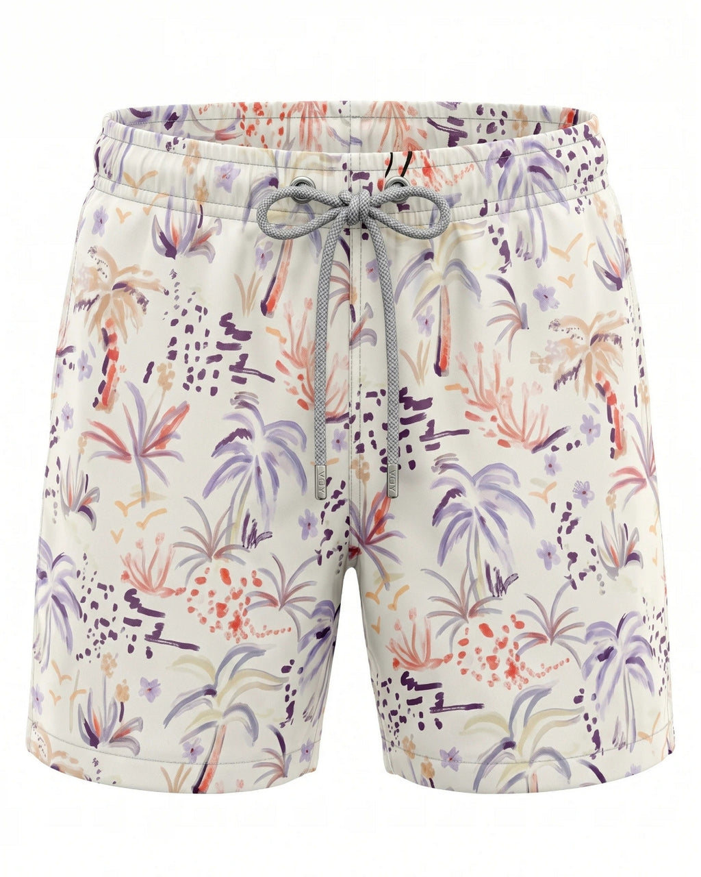 Mens Swim Trunks, Soft Tropical Motif, 30285