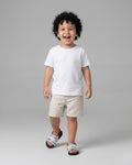 Kids Strap Slides, White & Soft Red-S22-11546