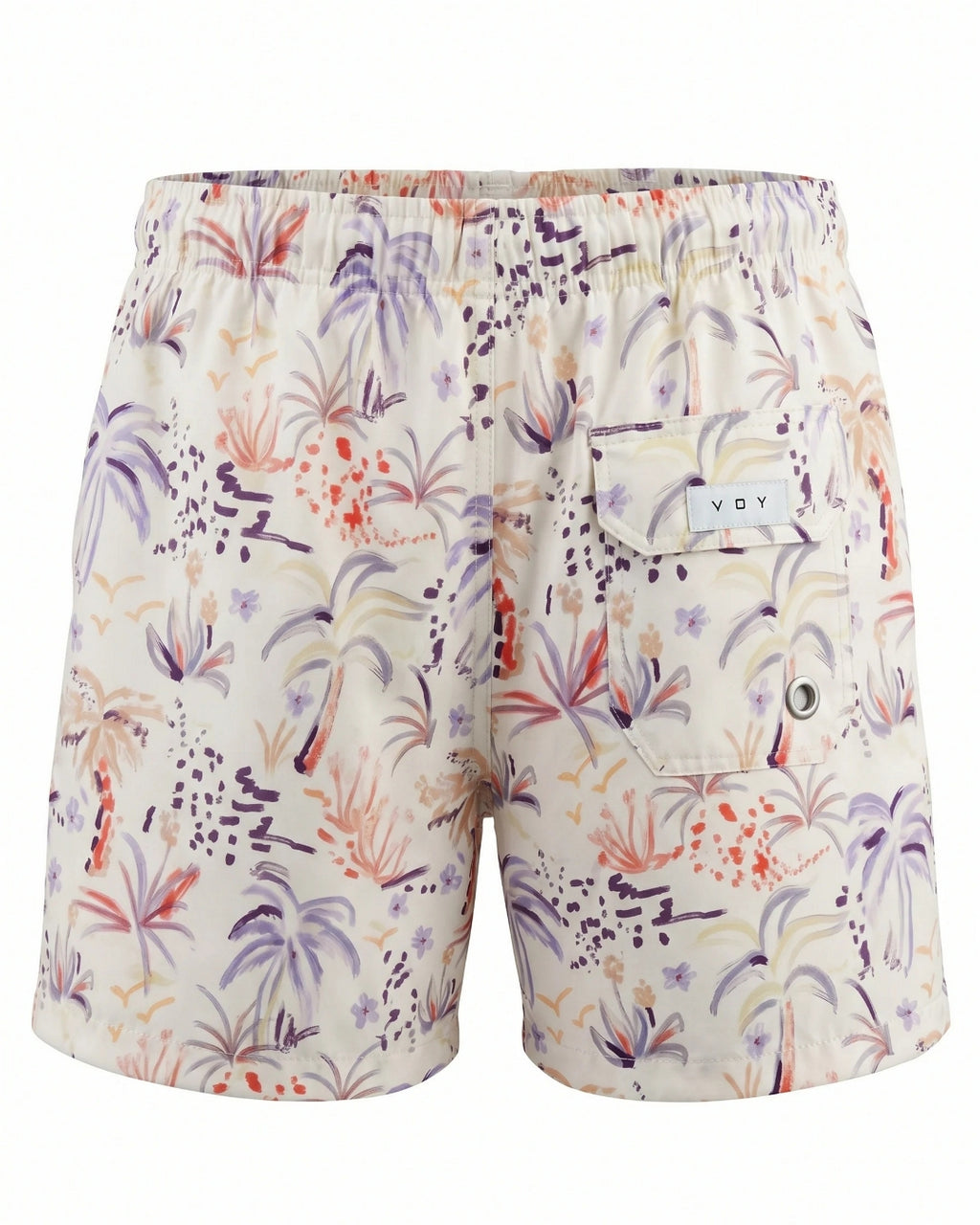 Mens Swim Trunks, Soft Tropical Motif, 30285