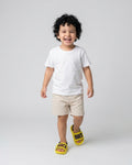 Kids Strap Slides, Soft Yellow-S22-11546