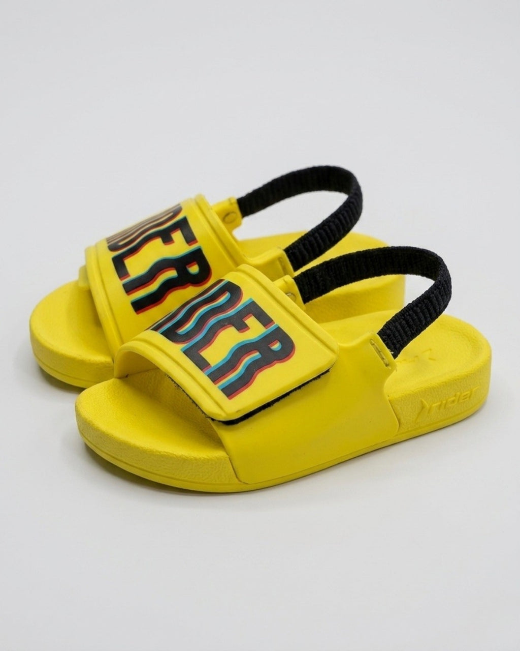 Kids Strap Slides, Soft Yellow-S22-11546