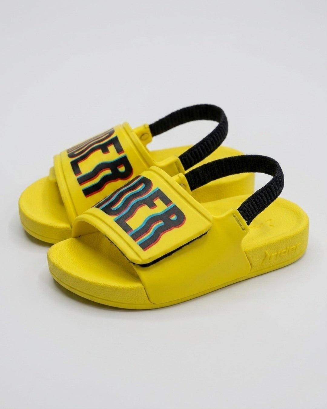 Kids Strap Slides, Soft Yellow-S22-11546