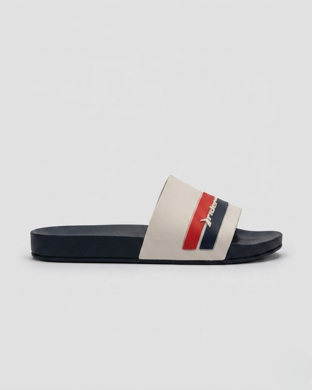 Mens Striped Slides, Navy & White-S22-11499