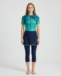 Wrap Skirt Swim Set, Navy & Soft Teal, 1616