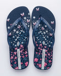 Floral Flip-Flops, Navy Blue-S26-26571