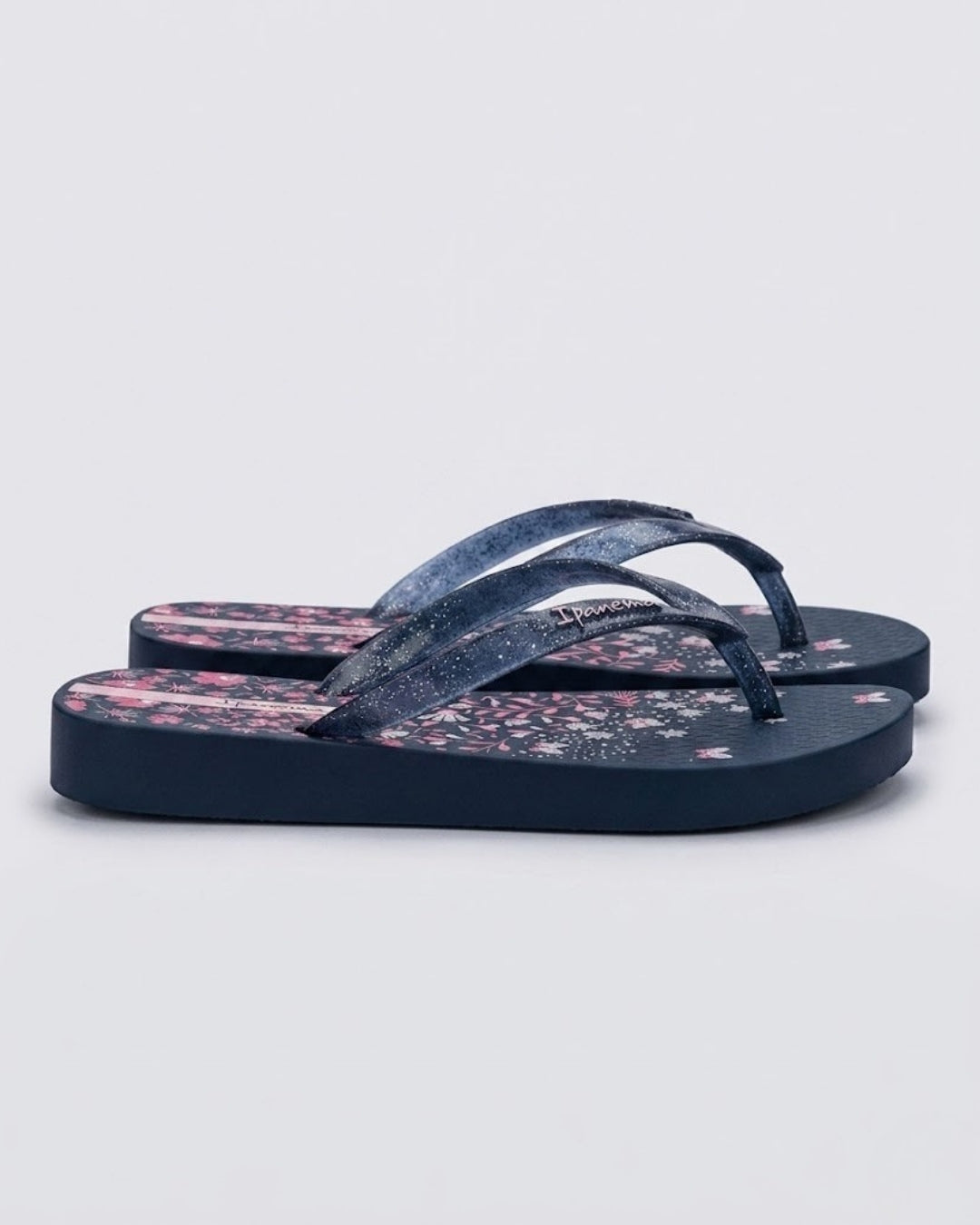 Floral Flip-Flops, Navy Blue-S26-26571