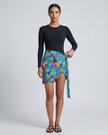 Wrap Skirt Swim Set, Dark Floral-S25-1030