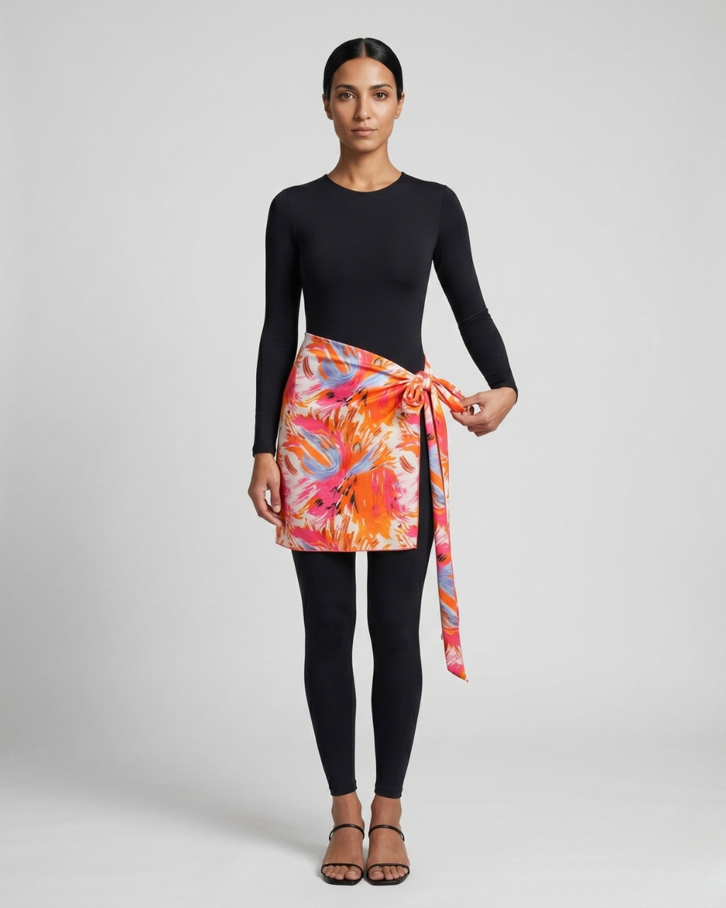 Wrap Skirt Swim Set, Premium Floral-S25-1030