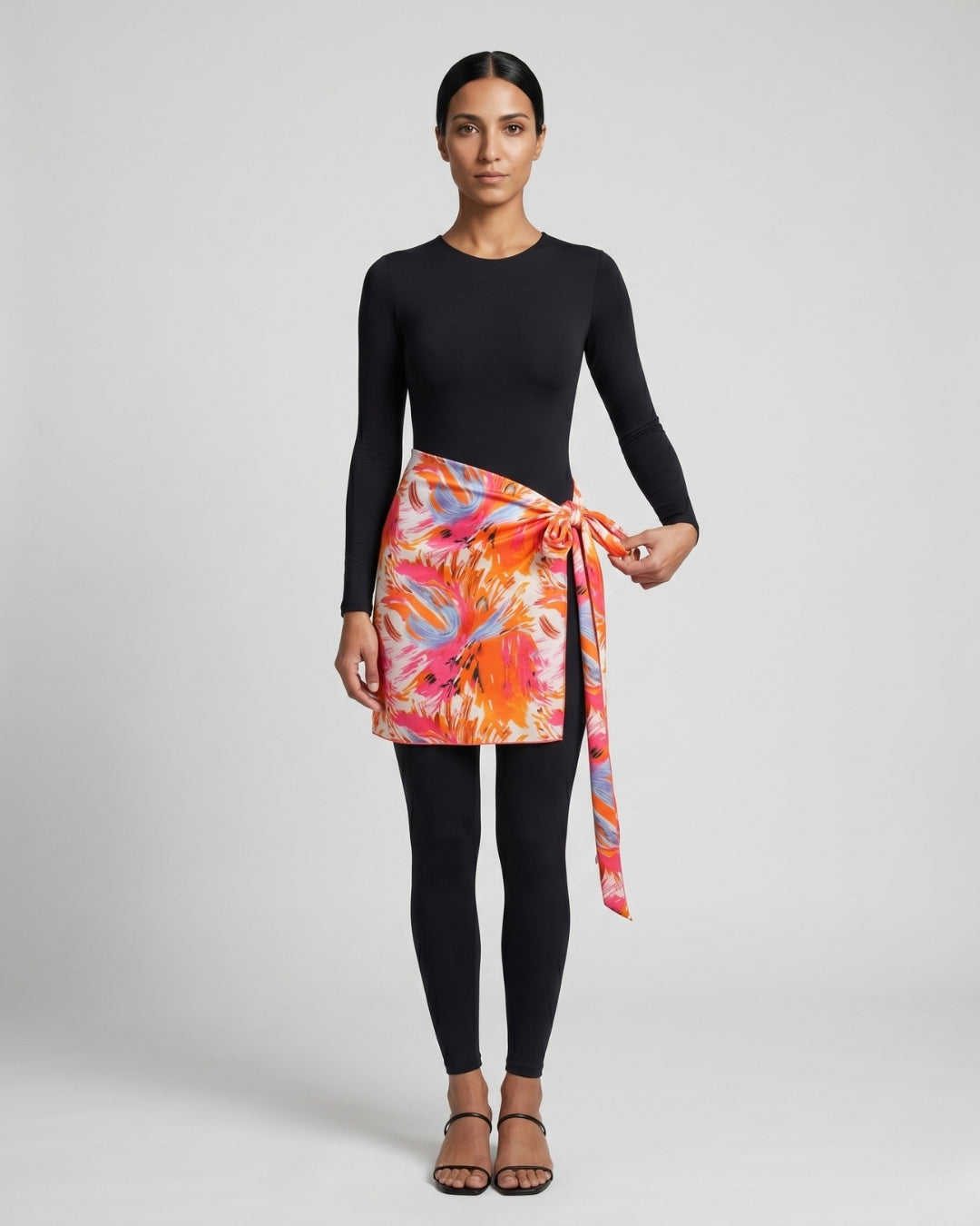 Wrap Skirt Swim Set, Premium Floral-S25-1030