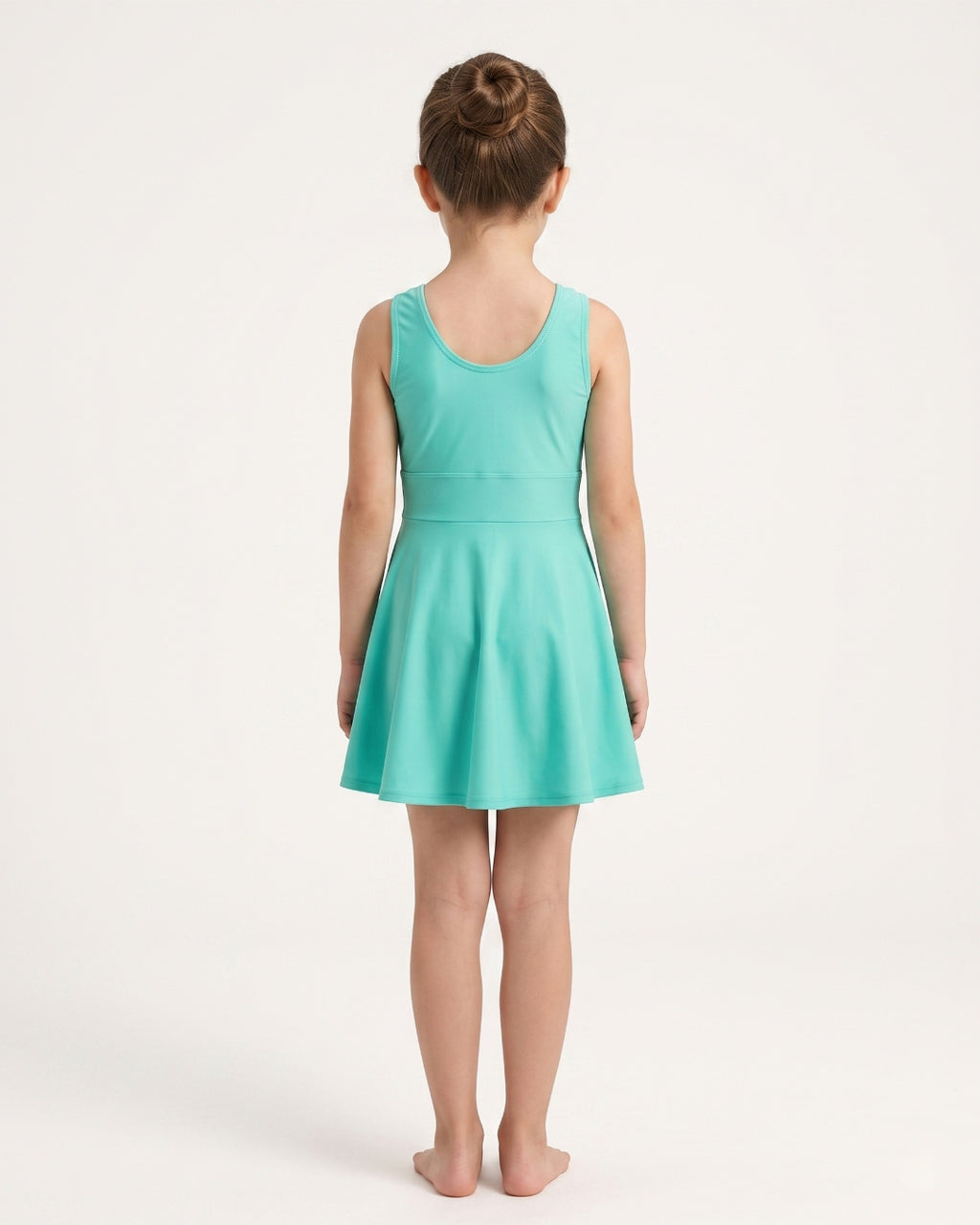 Kids Sleeveless Beach Dress, Soft Teal, C010 trkw
