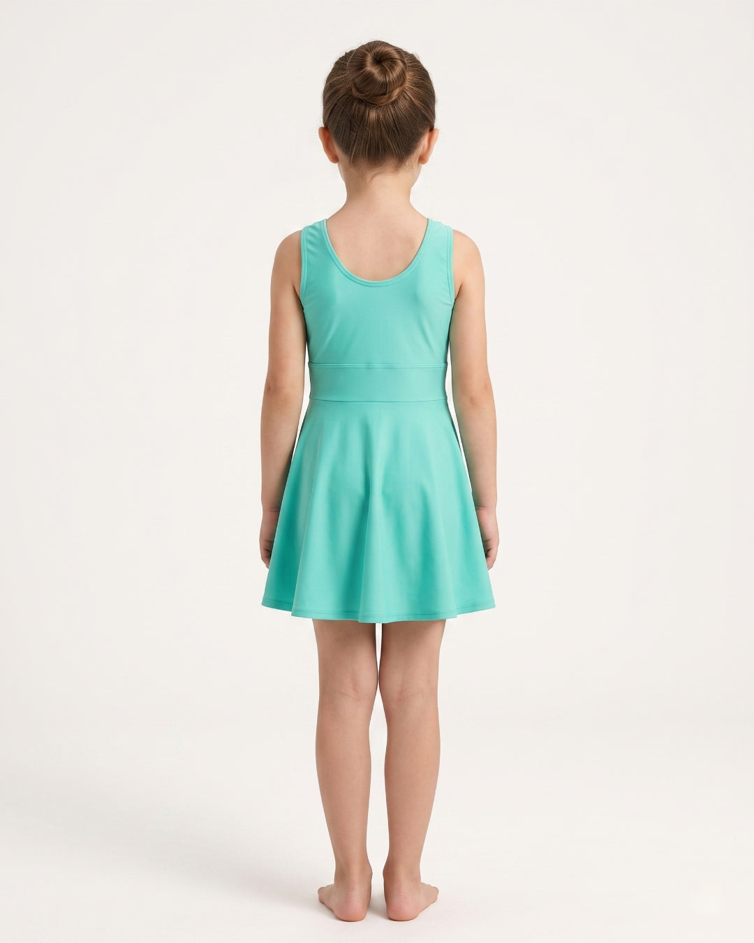 Kids Sleeveless Beach Dress, Soft Teal, C010 trkw