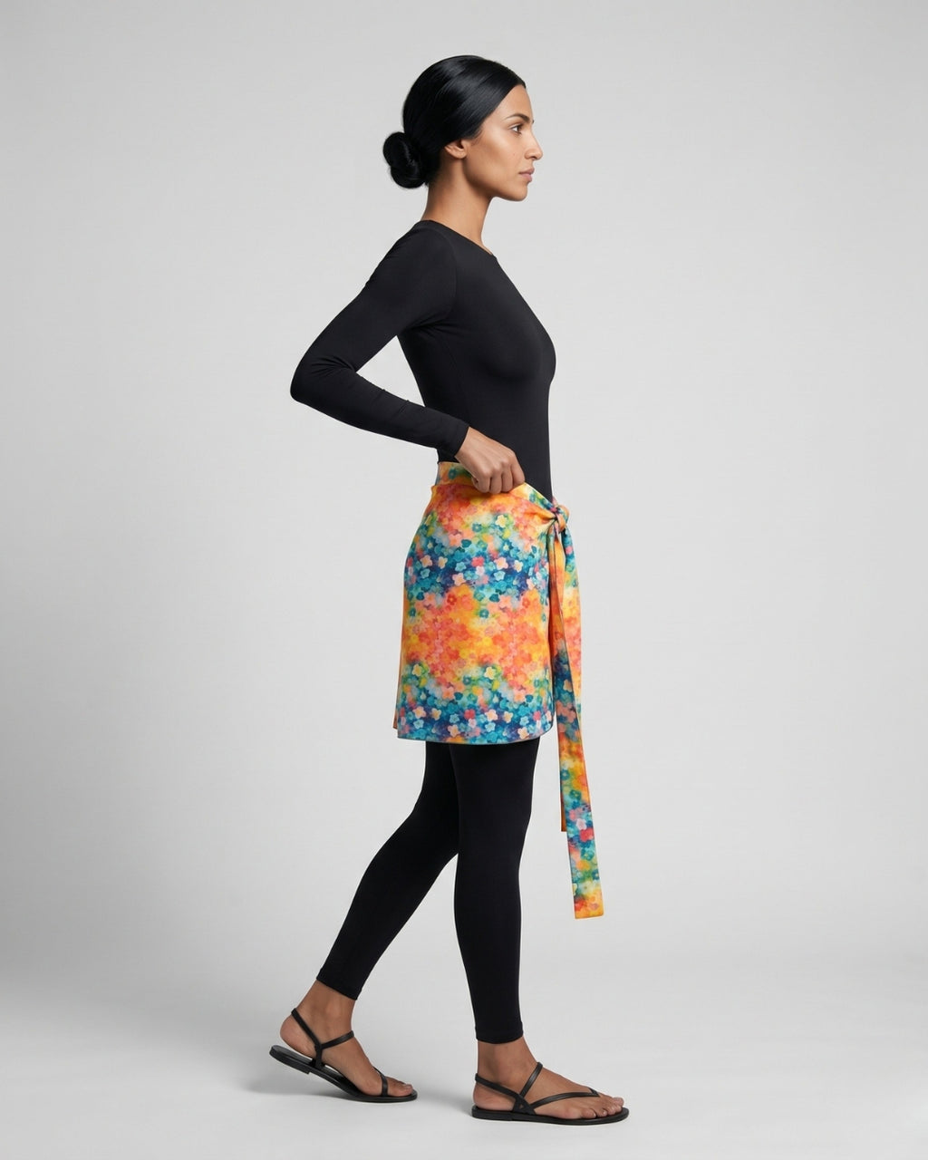 Wrap Skirt Swim Set, Monochrome Geometric-S25-1030