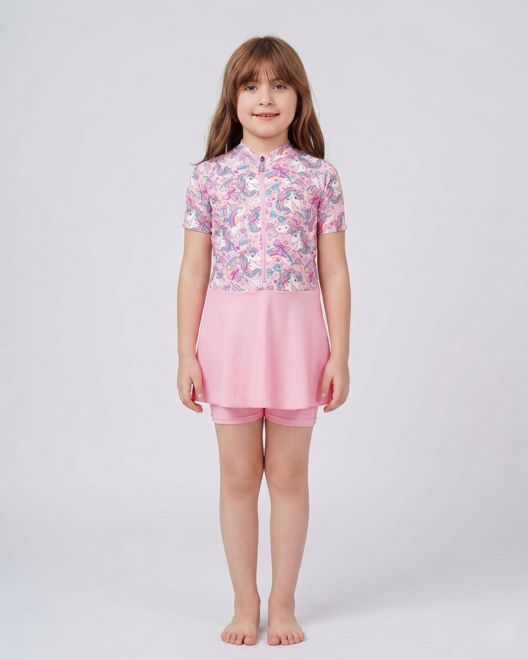 Kids Skirt Swim Set, Premium Pink Unicorn, 2605
