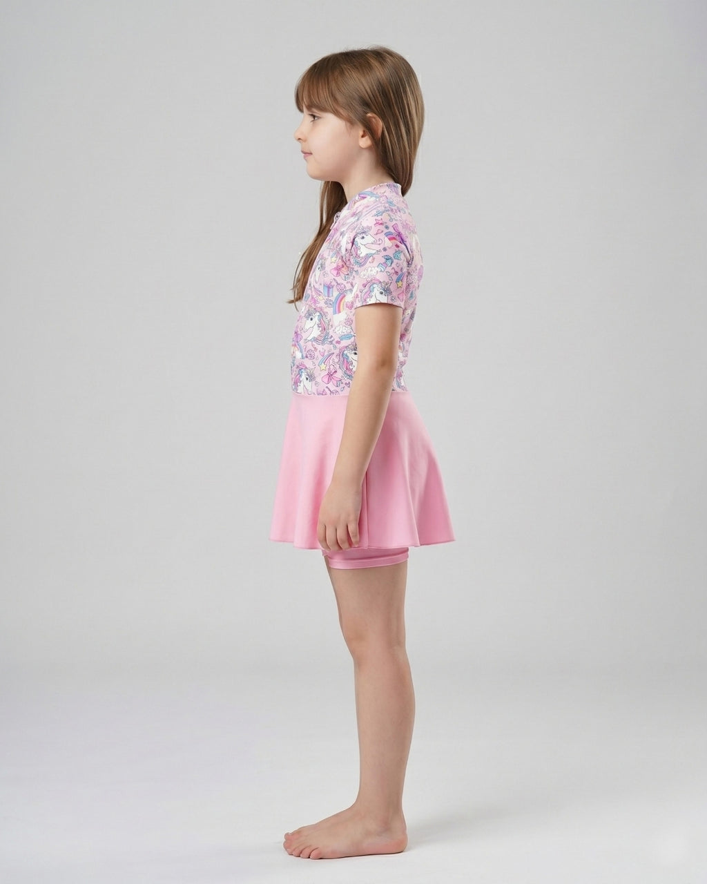 Kids Skirt Swim Set, Premium Pink Unicorn, 2605