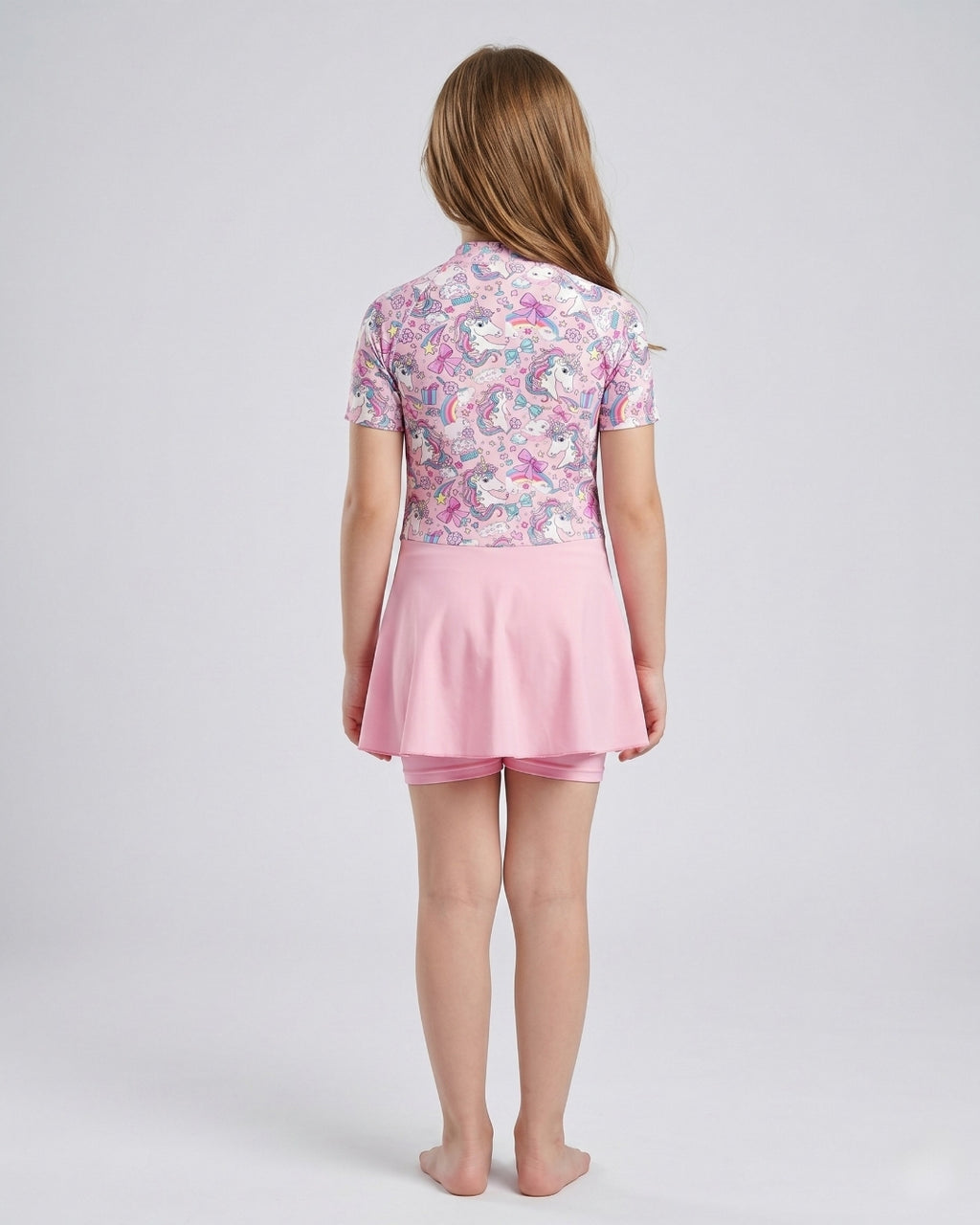 Kids Skirt Swim Set, Premium Pink Unicorn, 2605