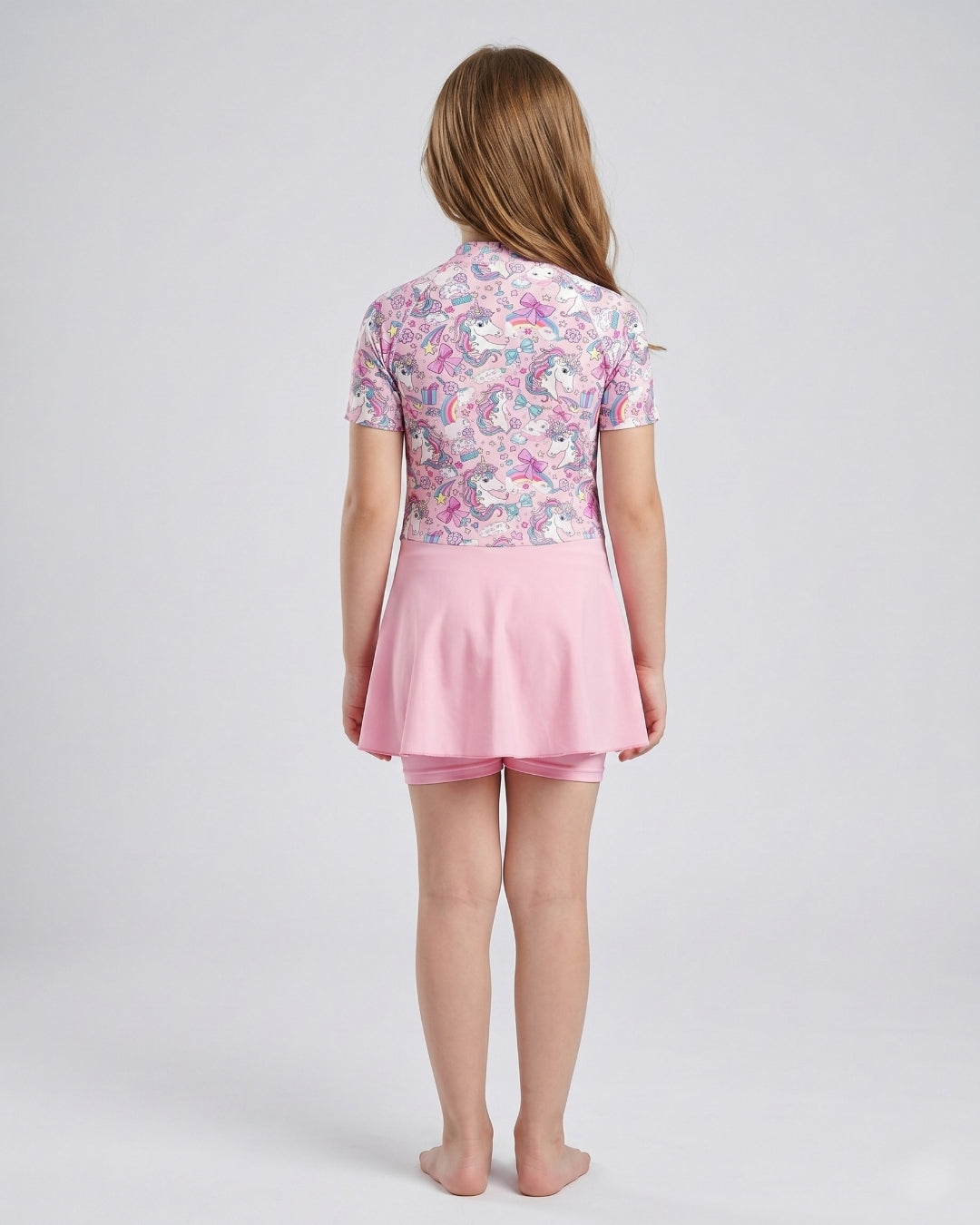 Kids Skirt Swim Set, Premium Pink Unicorn, 2605