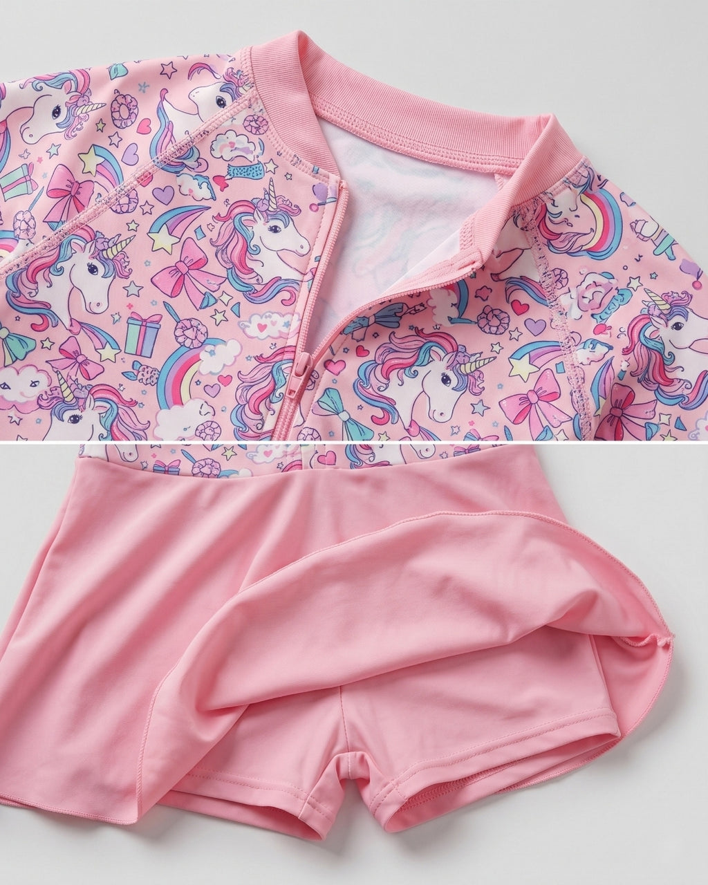Kids Skirt Swim Set, Premium Pink Unicorn, 2605