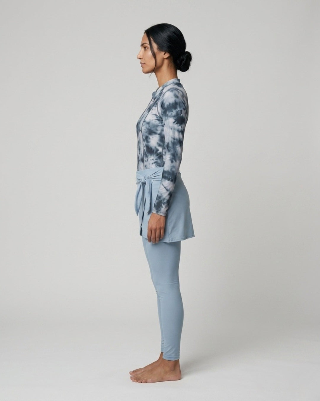 Wrap Skirt Swim Set, Soft Blue Tie-Dye-B103