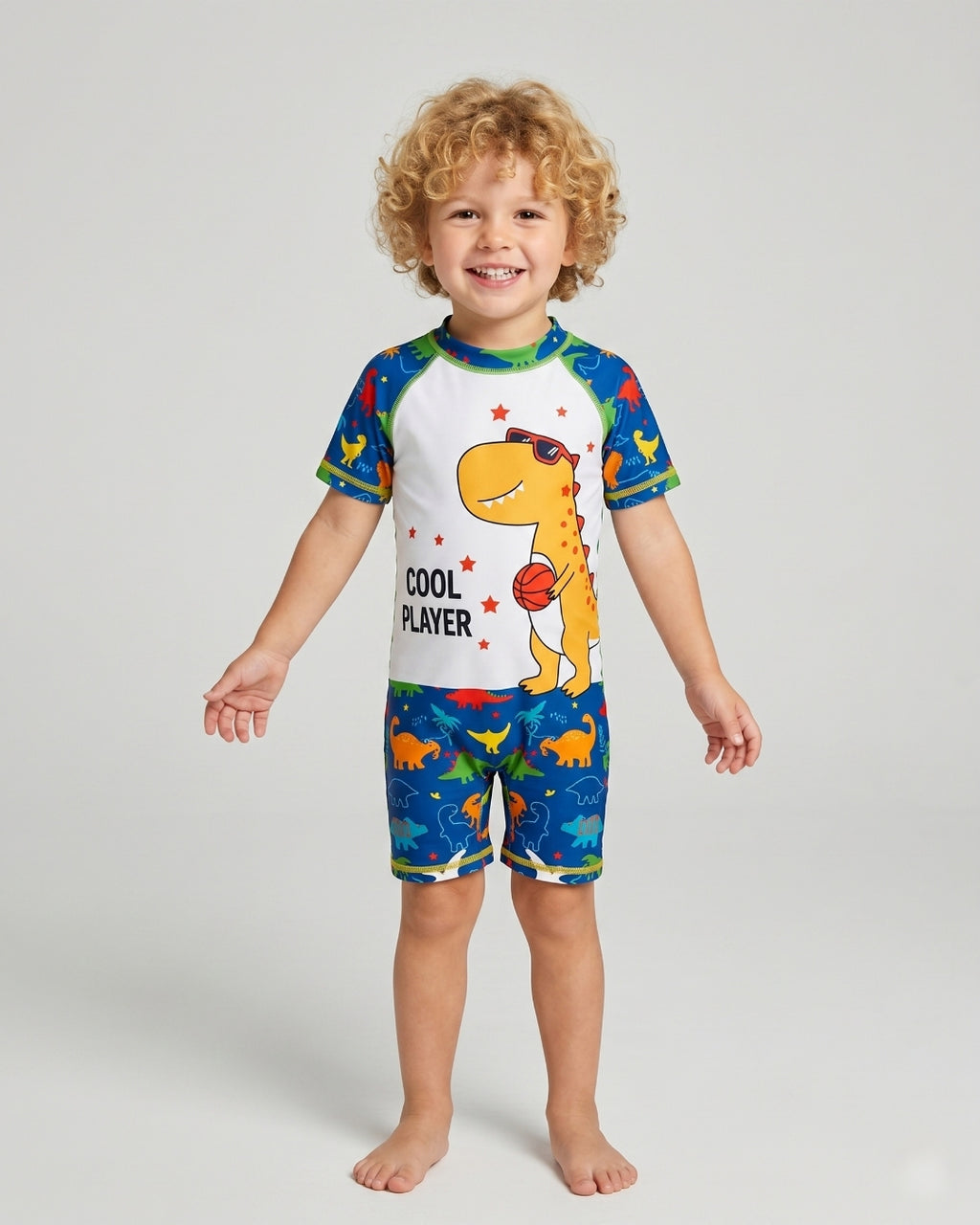 Kids Swim Set, Vibrant Dinosaur Motif, 275W