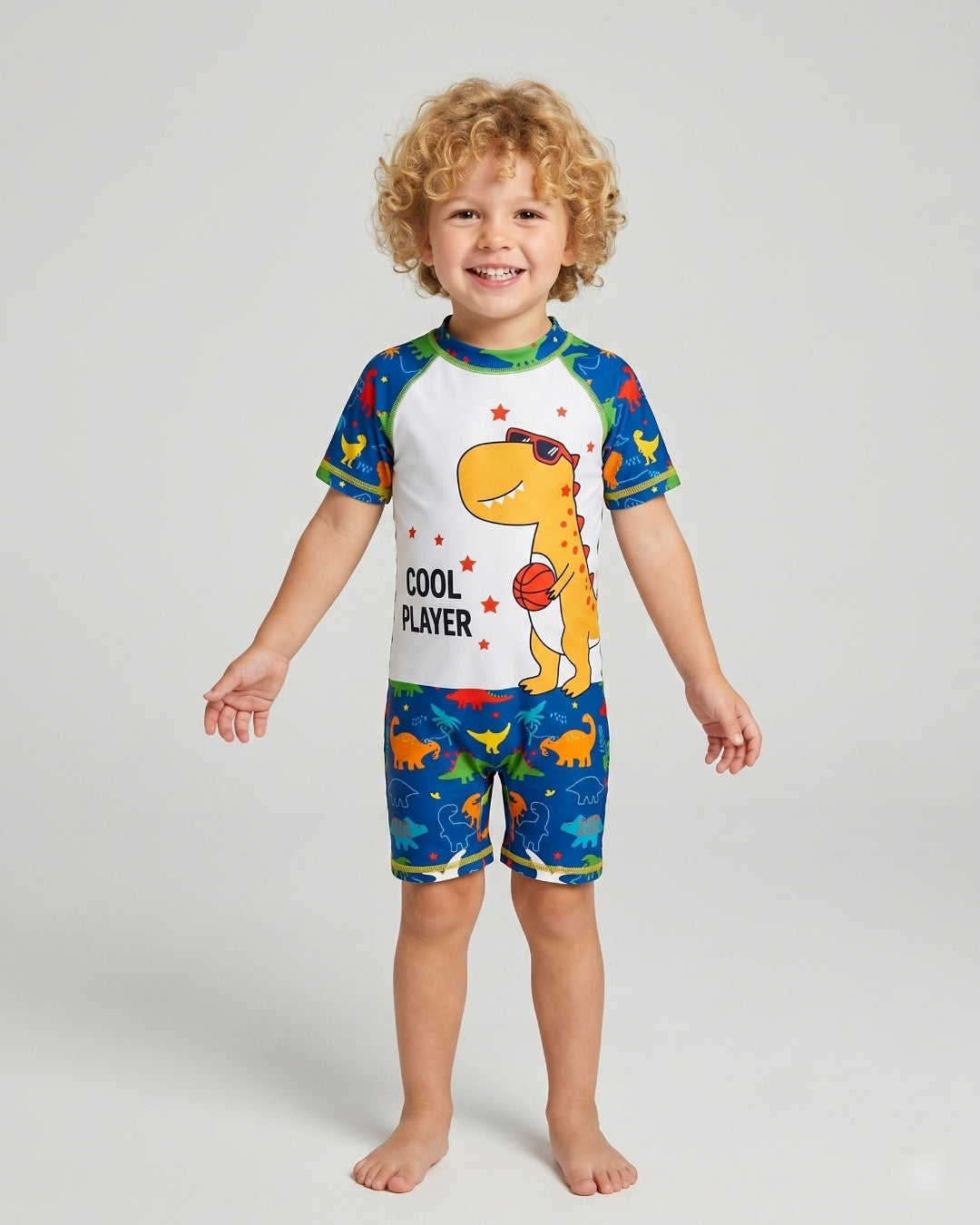 Kids Swim Set, Vibrant Dinosaur Motif, 275W
