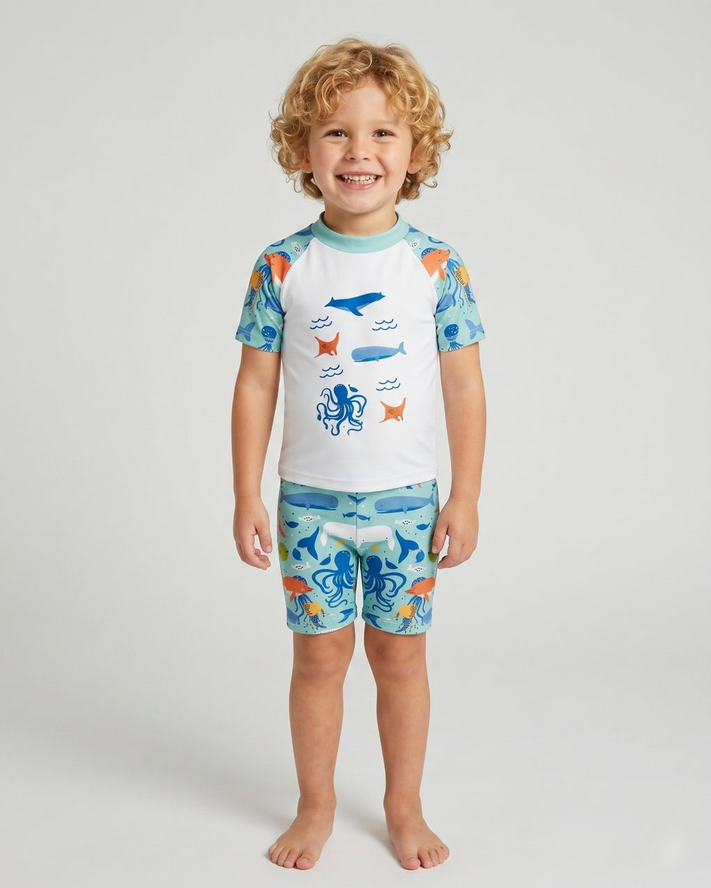 Kids Swim Set, Soft Oceanic Print, 275