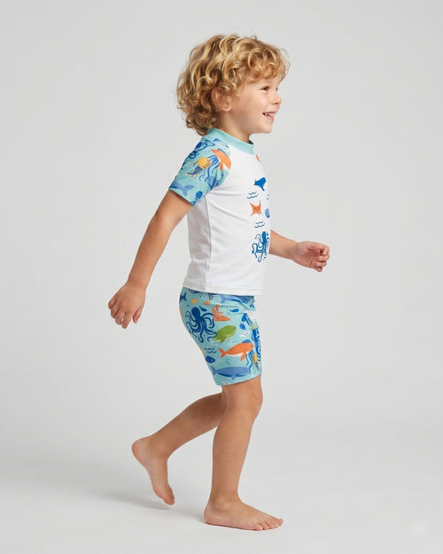 Kids Swim Set, Soft Oceanic Print, 275