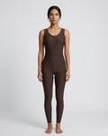 Sleeveless Full-Body Suit, Deep Brown-S25-4300