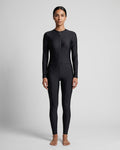 Zip-Front Swimsuit, Deep Black-S22-A1