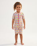 Kids One-Piece Swimsuit, Soft Unicorn Motif, C005 W1