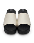 Platform Slides, Soft Beige & Black, 17954