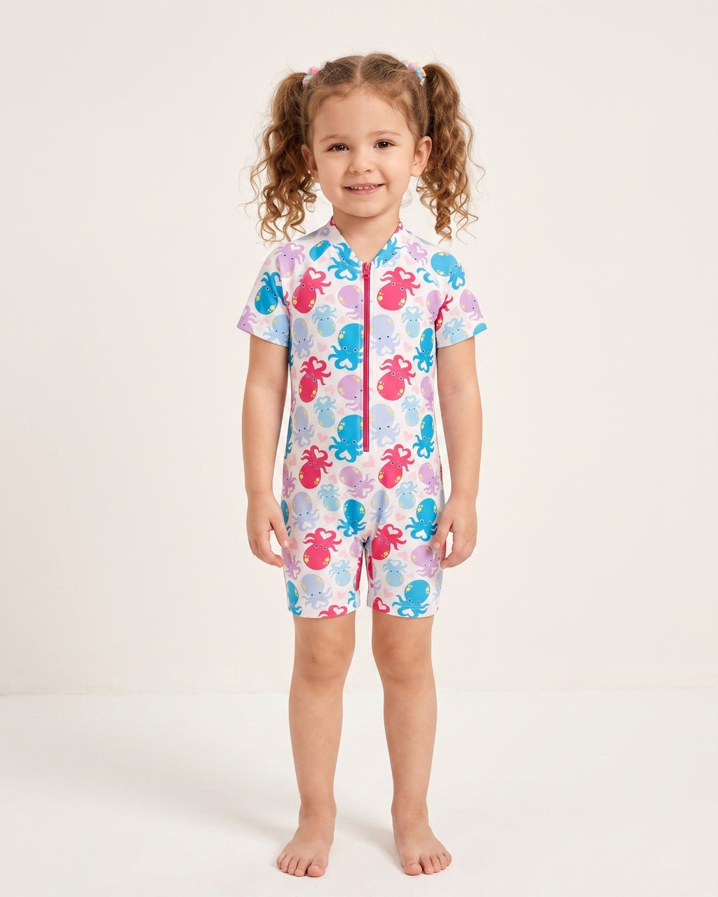 Kids One-Piece Swimsuit, Premium Octopus Motif, C005 W2
