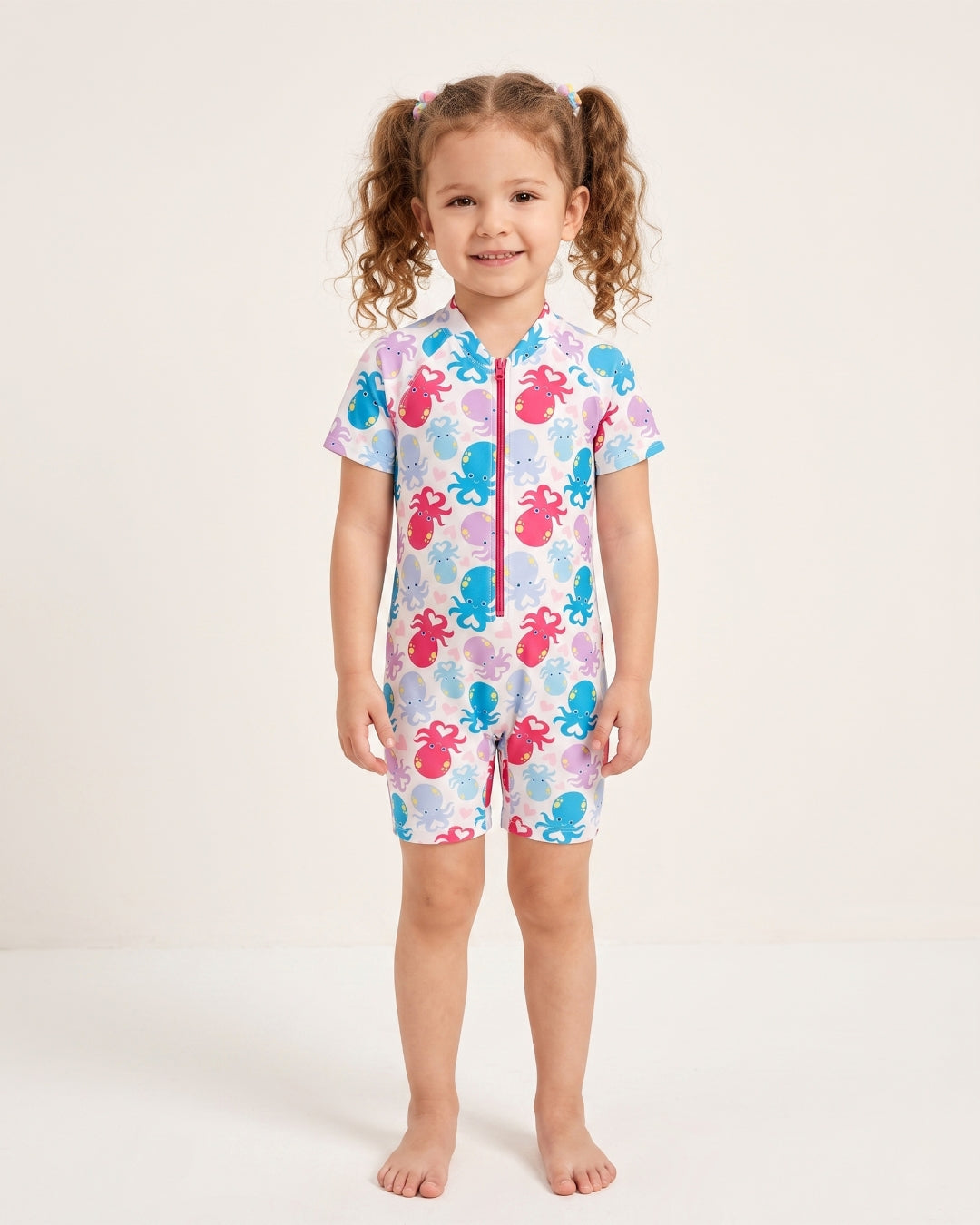 Kids One-Piece Swimsuit, Premium Octopus Motif, C005 W2