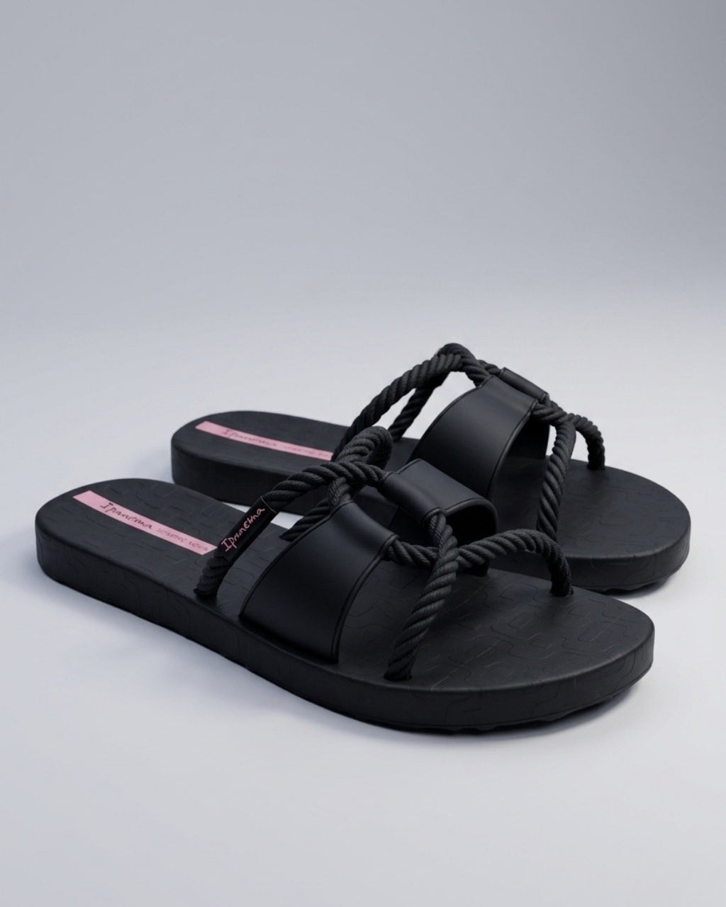 Premium Rope Sandals, Deep Black-S26-27232