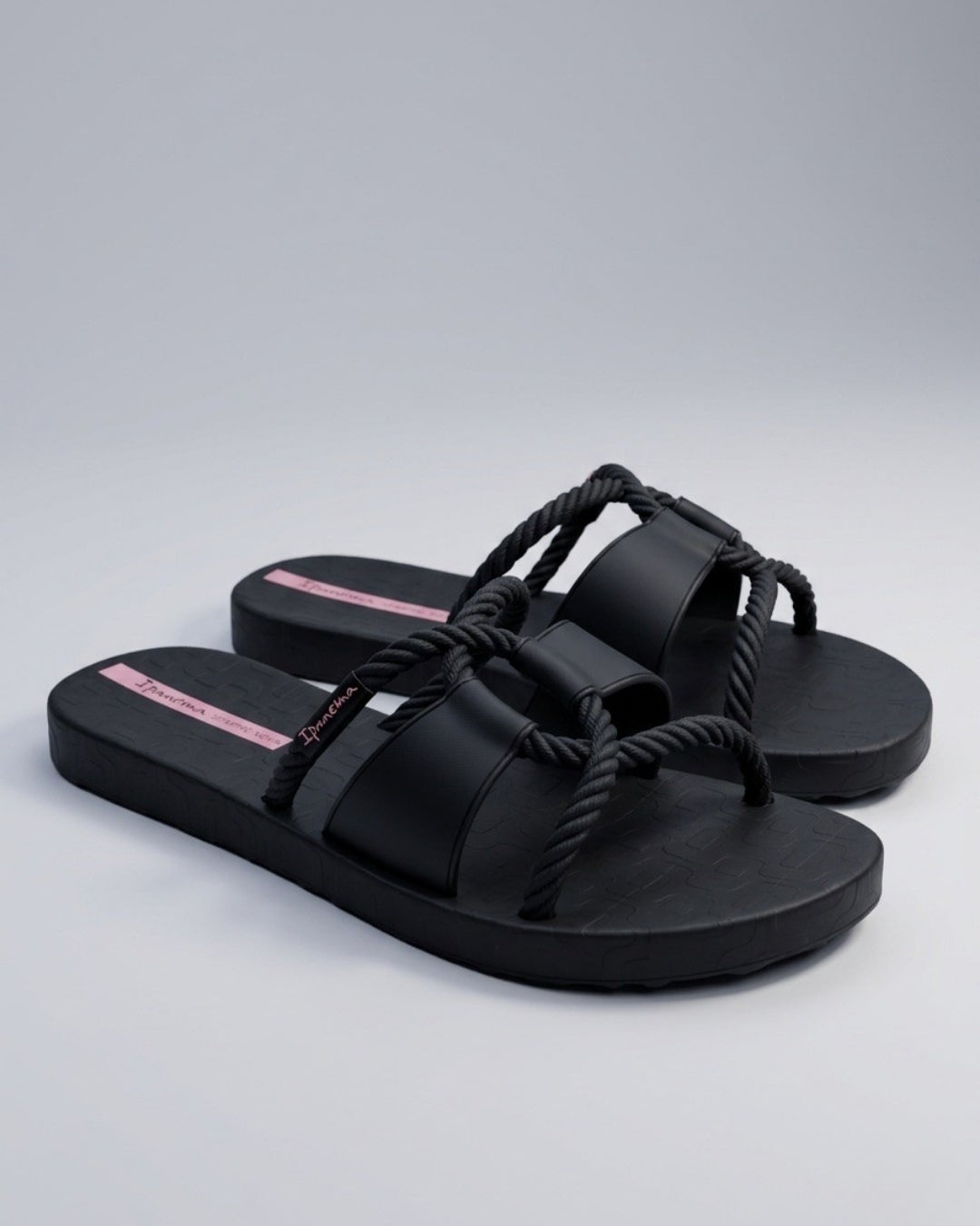 Premium Rope Sandals, Deep Black-S26-27232