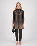 Geometric Modest Swim Set, Dark Bronze & Tan, 2051\2026