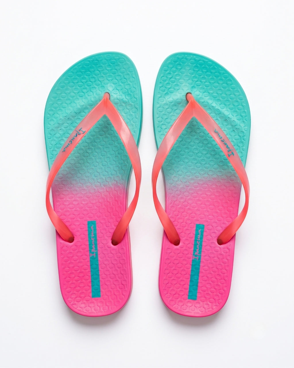 Premium Flip-Flops, Teal & Pink Ombre, 26525