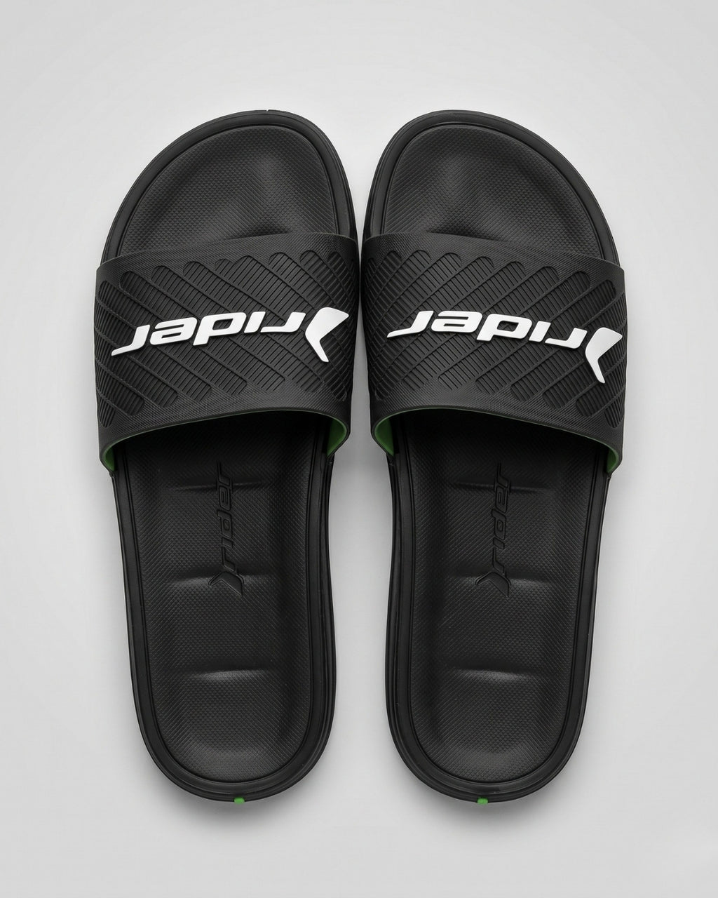 Mens Textured Slides, Solid Black-S26-12323
