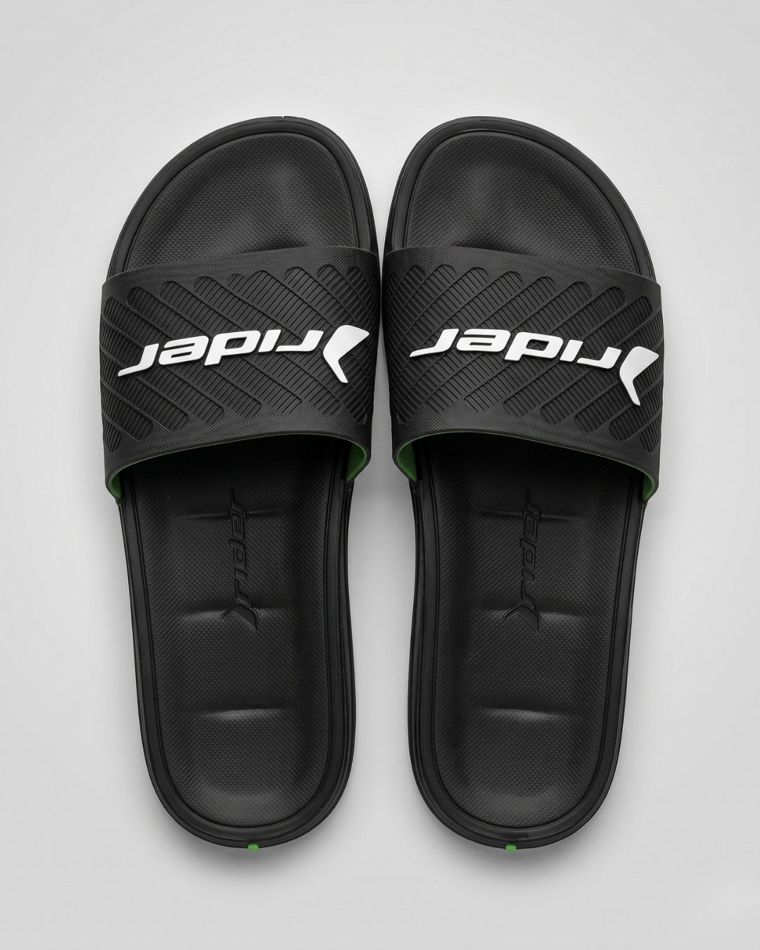Mens Textured Slides, Solid Black-S26-12323