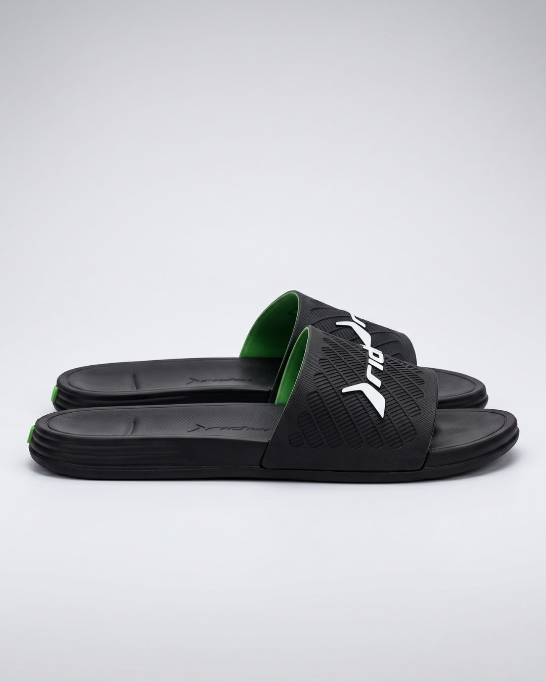 Mens Textured Slides, Solid Black-S26-12323
