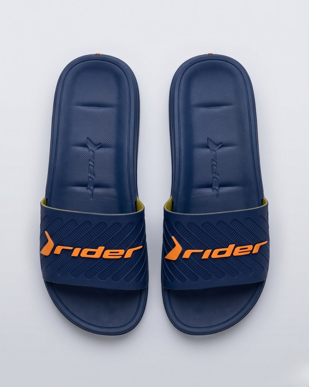 Mens Textured Slides, Navy & Soft Orange-S26-12323