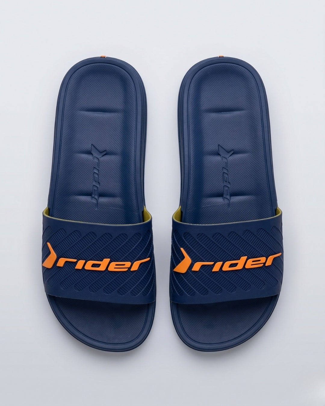 Mens Textured Slides, Navy & Soft Orange-S26-12323