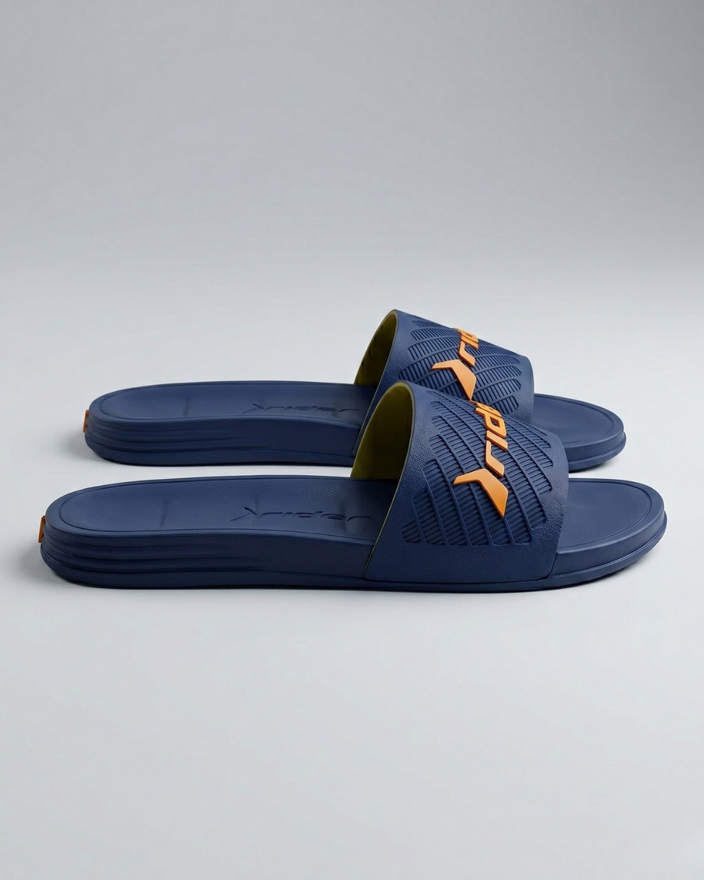 Mens Textured Slides, Navy & Soft Orange-S26-12323