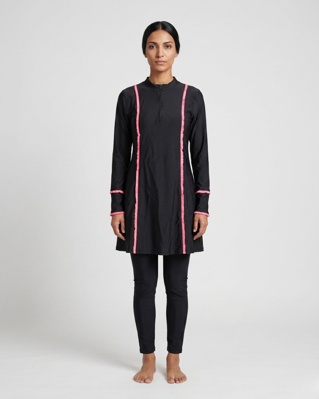 Tunic Swim Set, Black & Premium Pink-S24-2349