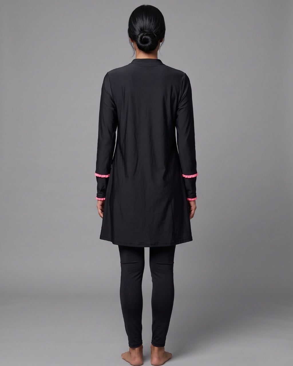 Tunic Swim Set, Black & Premium Pink-S24-2349
