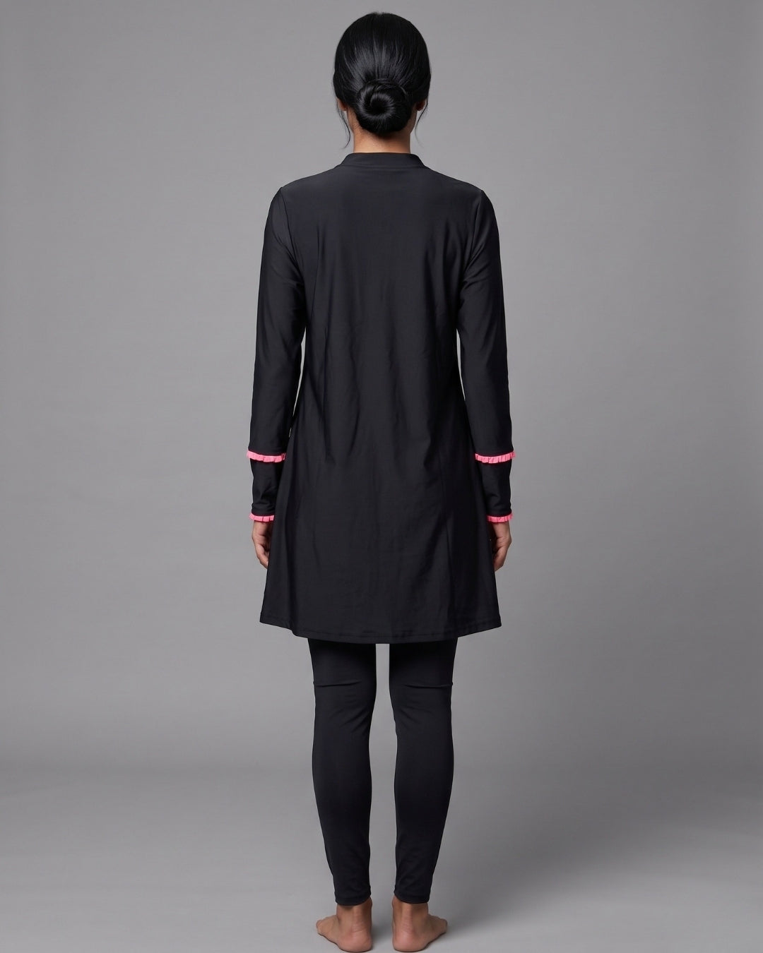 Tunic Swim Set, Black & Premium Pink-S24-2349